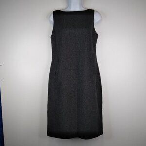 LOFT Sleeveless Sheath Wool Blend Charcoal Dress Size 6P